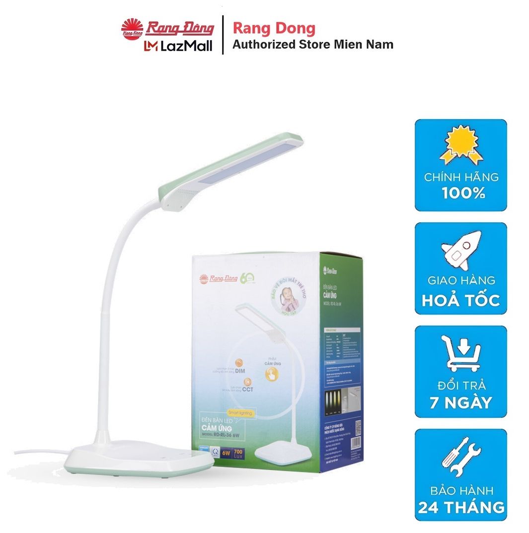 Đèn bàn LED cảm ứng Rạng Đông - BẢO HÀNH CHÍNH HÃNG 24 THÁNG (Model: RD-RL-36.LED)