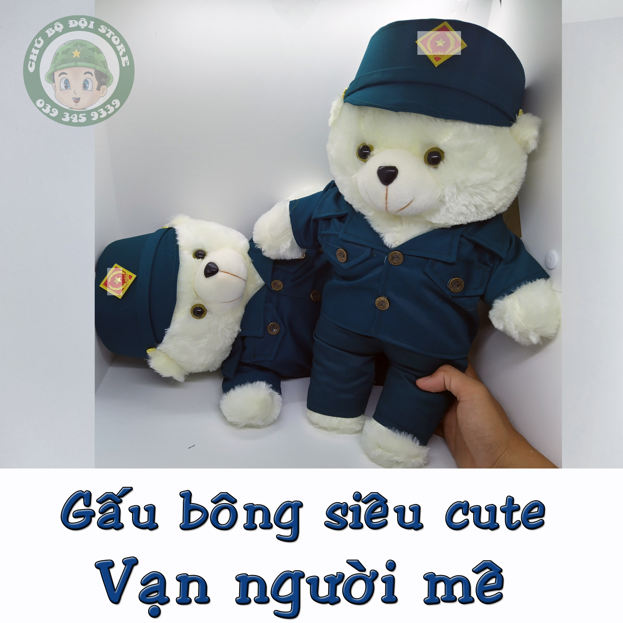 Gấu bông quà tặng lính dân quân | gấu bông mặc đồ dân quân
