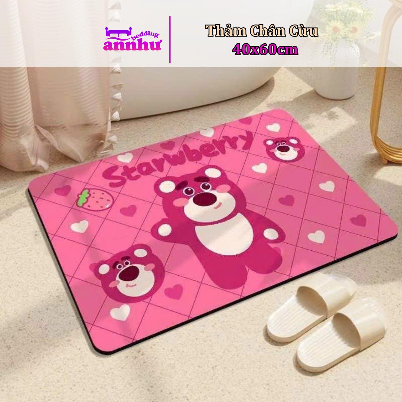 Thảm chùi chân lông cừu 3d thấm hút nước 40x60cm an như bedding