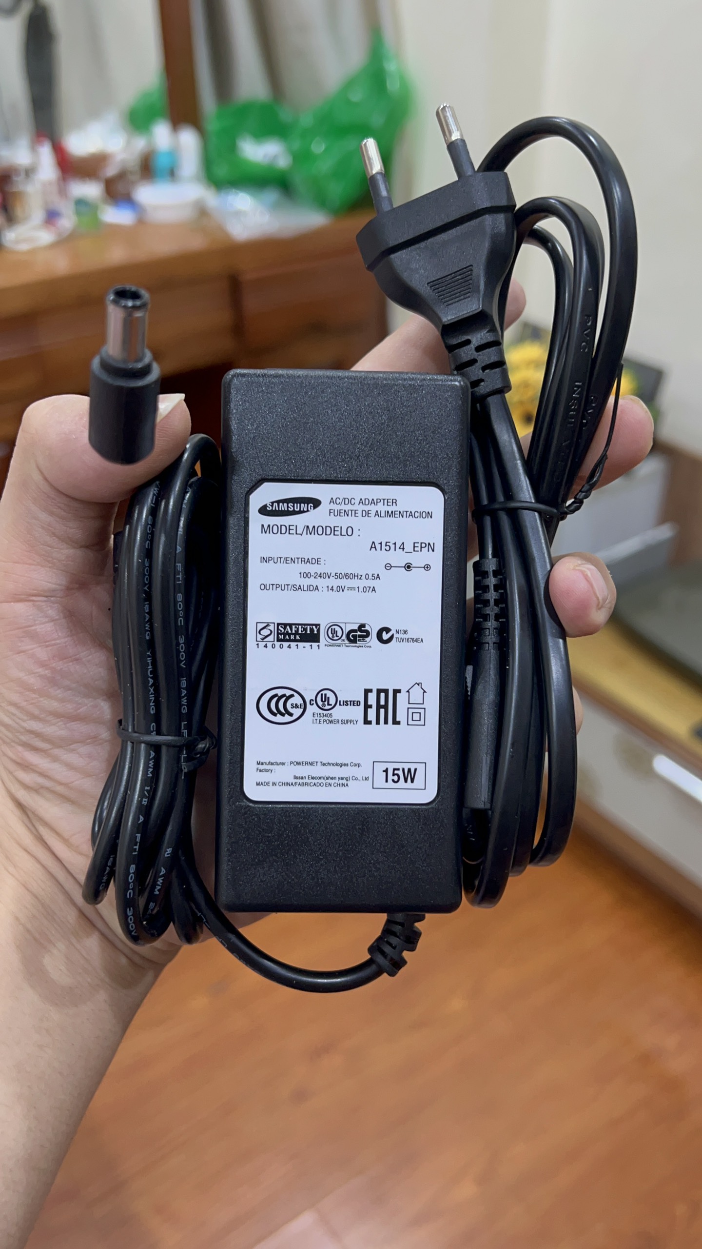CỤC NGUỒN 14V 1.07A MÀN HÌNH SAMSUNG BẢN GỐC