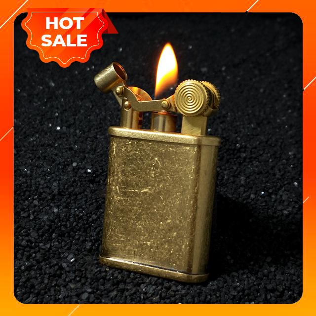 { HOT } Hộp Quẹt, Bật Lửa Xăng Đá Đồng Thau Zorro Z559, Màu Vàng Cổ Điển, Đẹp Sang Trọng
