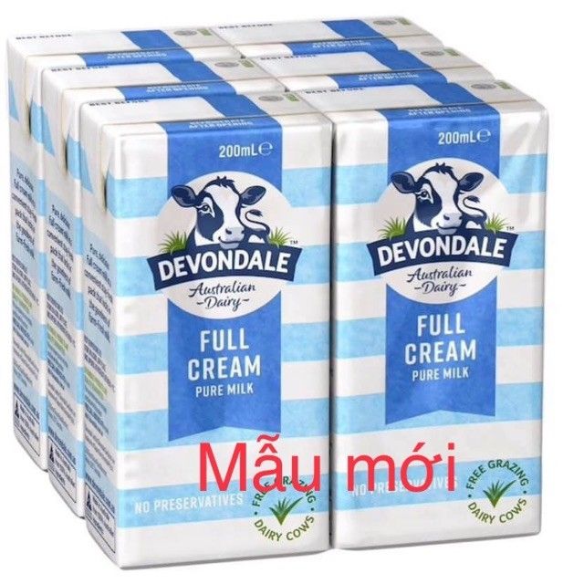 thùng 24 hộp Sữa tươi nguyên kem devon dale 200ml (DATE t4.2024)