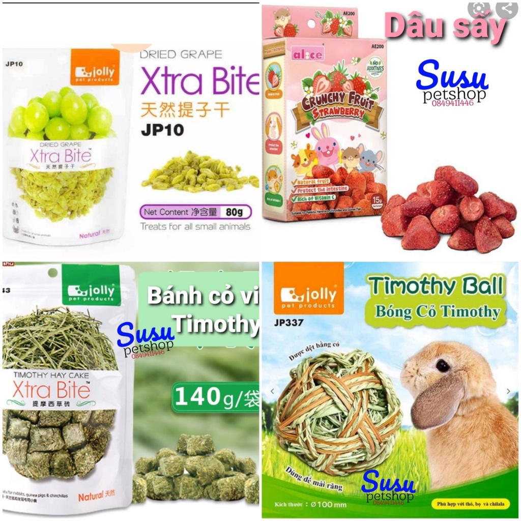 Tổng hợp Thức ăn Jolly, Alice chính hãng Cao cấp cho Thỏ, Bọ, Hamster, Chinchilla