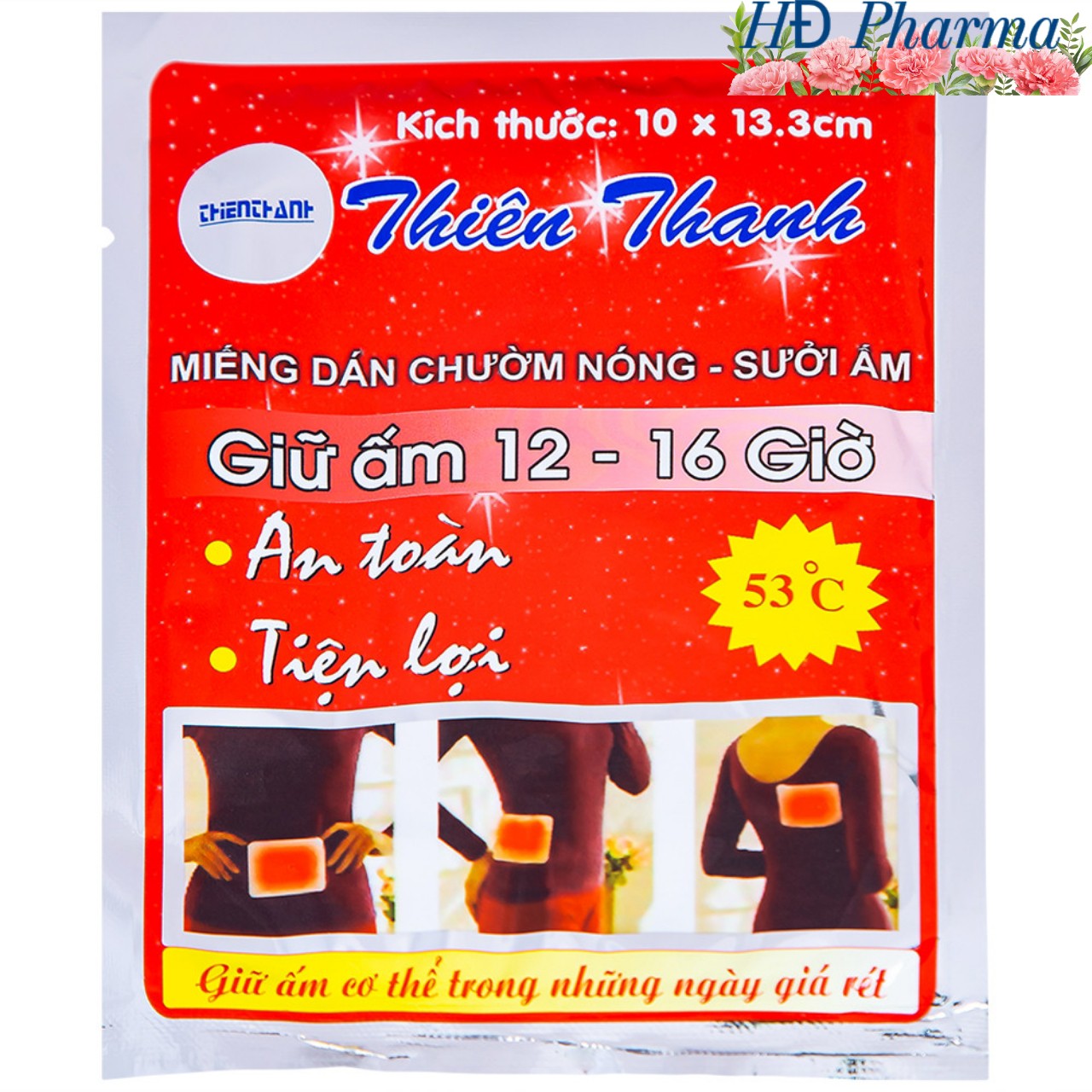 Miếng dán giữ nhiệt Thiên Thanh. Miếng dán giữ ấm cơ thể suốt 10 giờ.