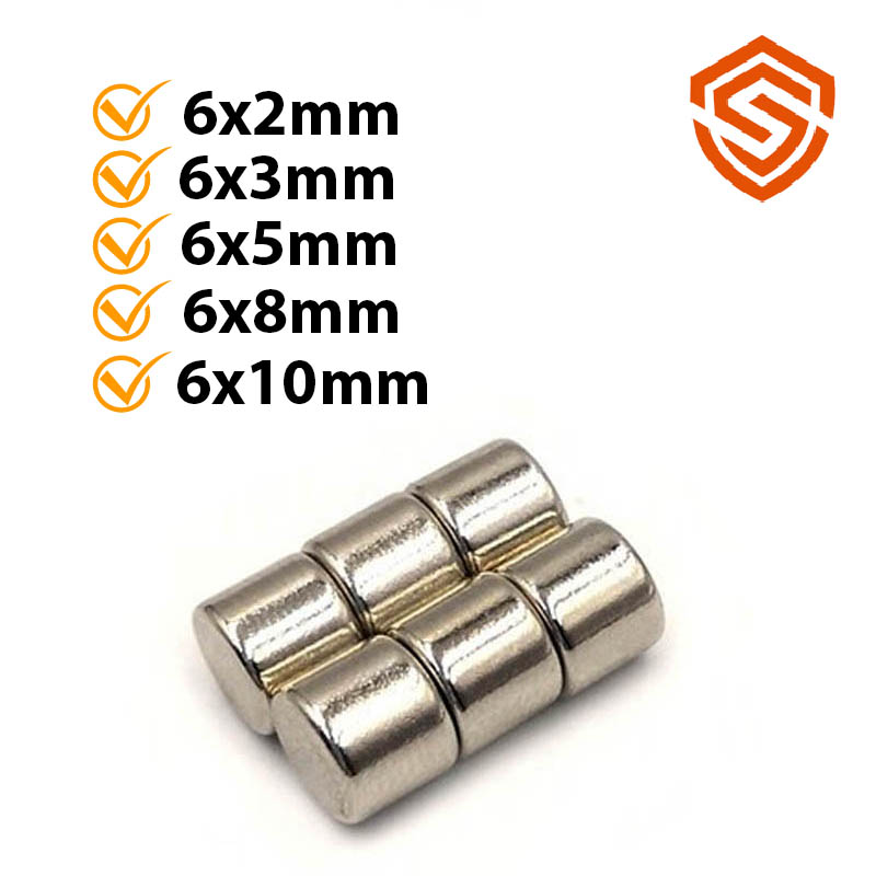 10 viên nam châm viên tròn 6x2/3/4/5mm loại nam châm đất hiếm