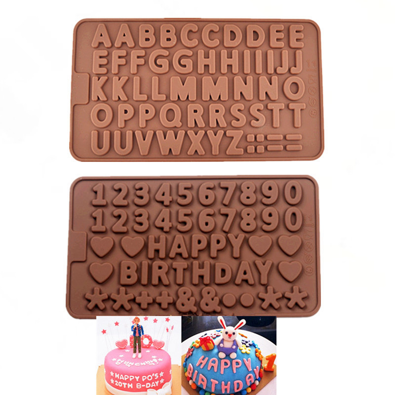 Khuôn silicon 50 viên số và chữ happy birthday