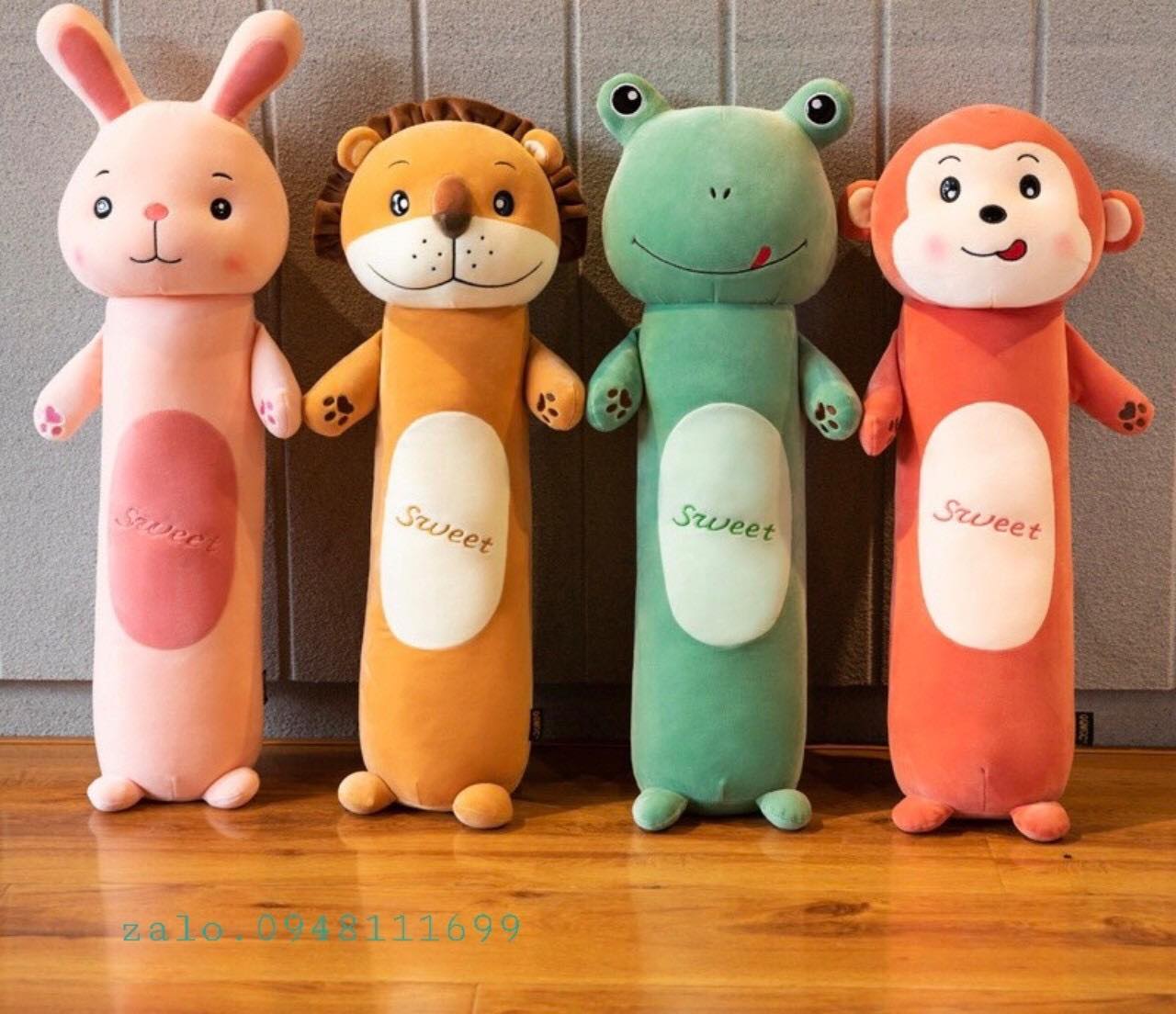 gối ôm nhồi bông hình thú size 60cm vô cùng đáng yêu cho bé