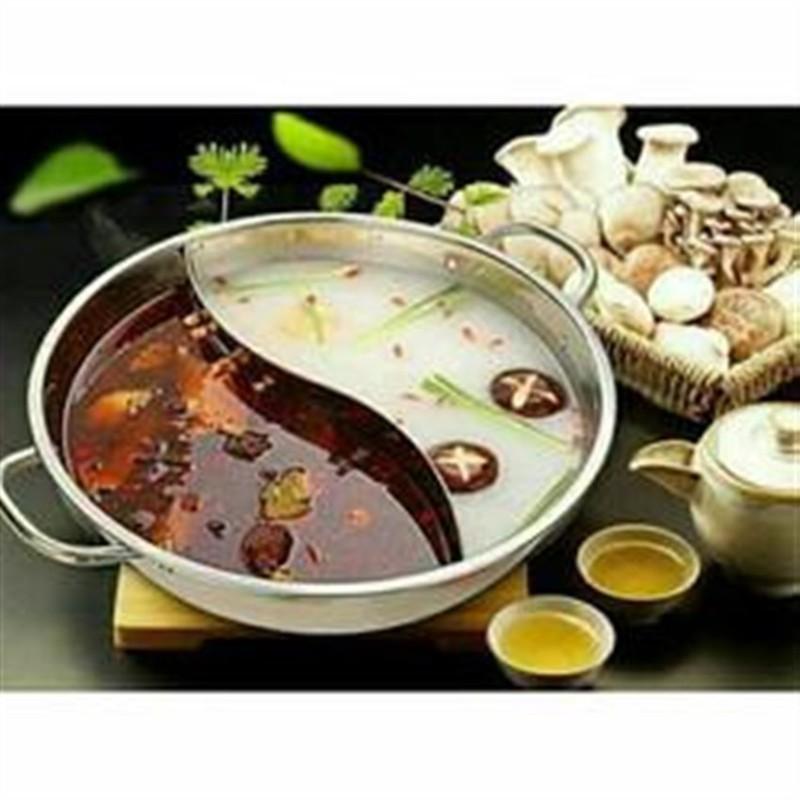 Nồi lẩu kiểu mới 2 ngăn inox dày đẹp size 32cm, sử dụng cho gia đình, nhà hàng, quán ăn,... (dùng được với các loại bếp cả trên bếp từ), nắp kính cường lực chống rơi vỡ ƯU ĐÃI SỐC