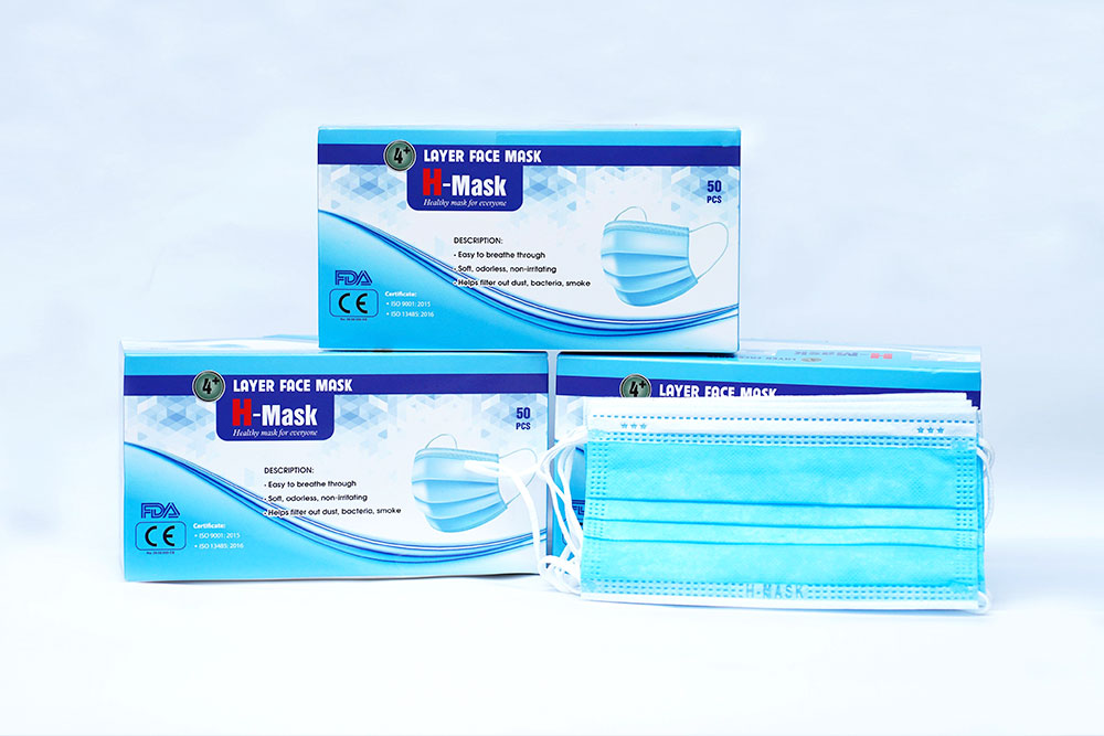 Khẩu trang y tế kháng khuẩn H-Mask 4 lớp Xuất Khẩu