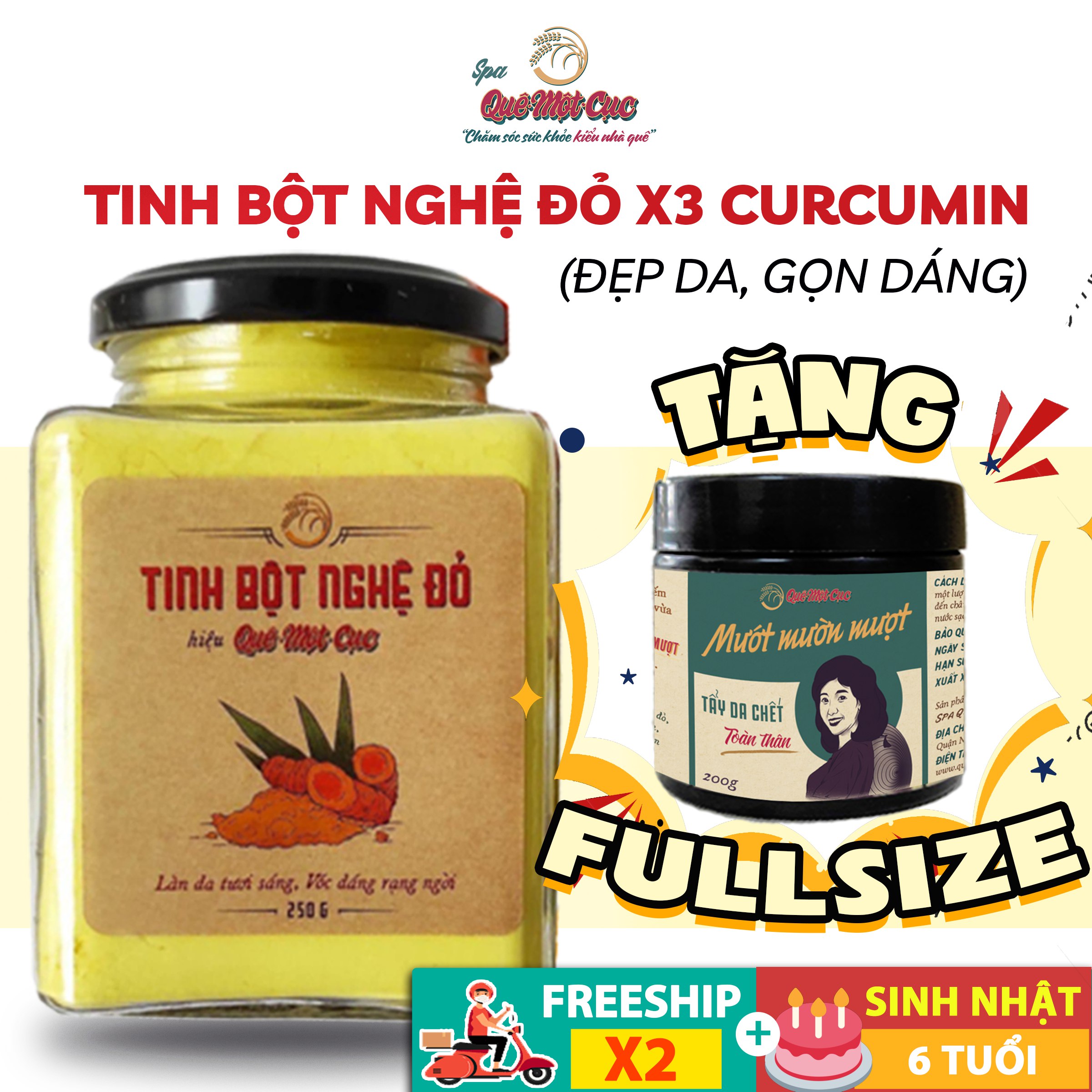 Tinh bột nghệ đỏ nguyên chất, cam kết 100% hàm lượng tinh chất quý cao quê một cục 250g