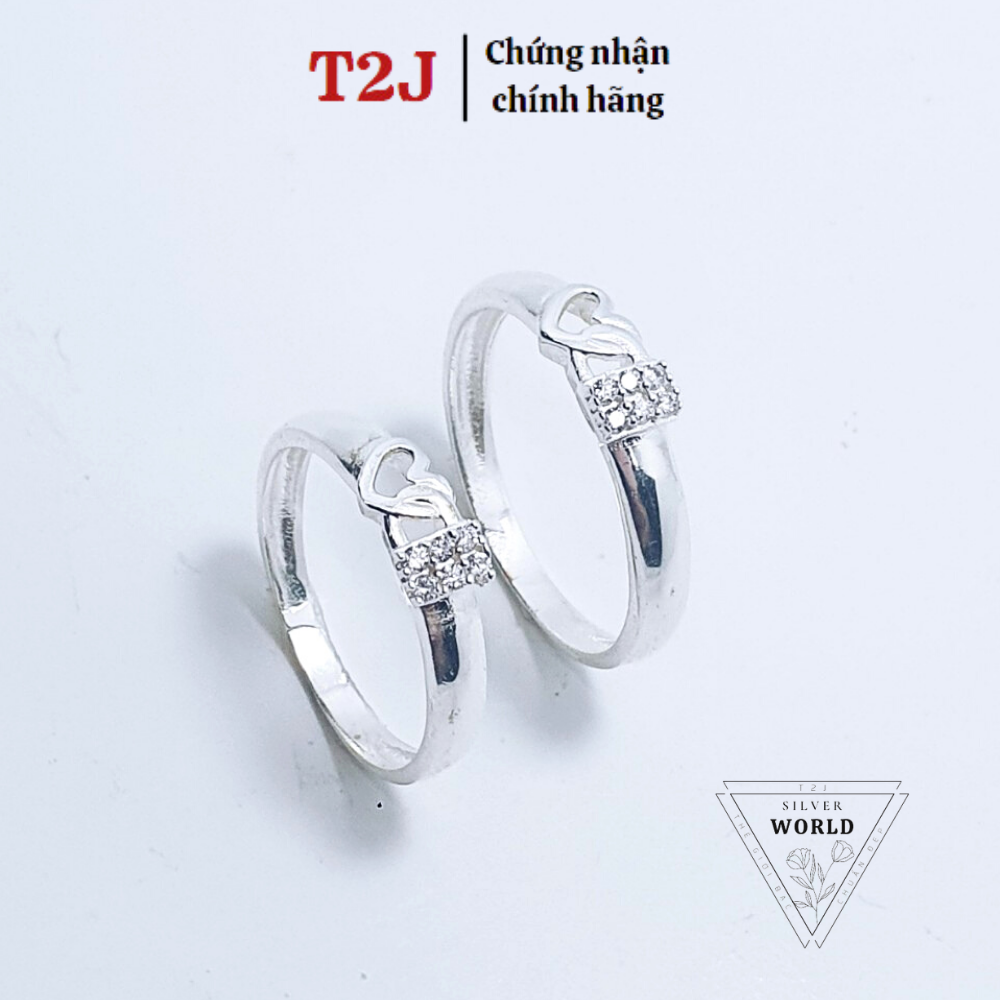 Nhẫn bạc đôi , nhẫn bạc ta , kiểu dáng sang trọng -Có size - thương hiệu T2J - NHANDOI02