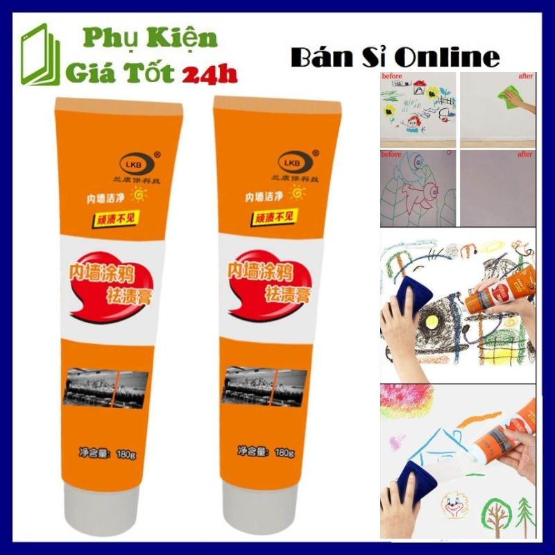 Kem Tẩy Vết Bẩn Trên Tường Tuýt 180gr Vệ Sinh Làm Sạch Vết Bút Vết Bẩn Bám Tường Hiệu Quả Cao - Kem Tẩy Xóa Vết Bẩn Trên Tường Và Sàn Nhà CHUYÊN DỤNG