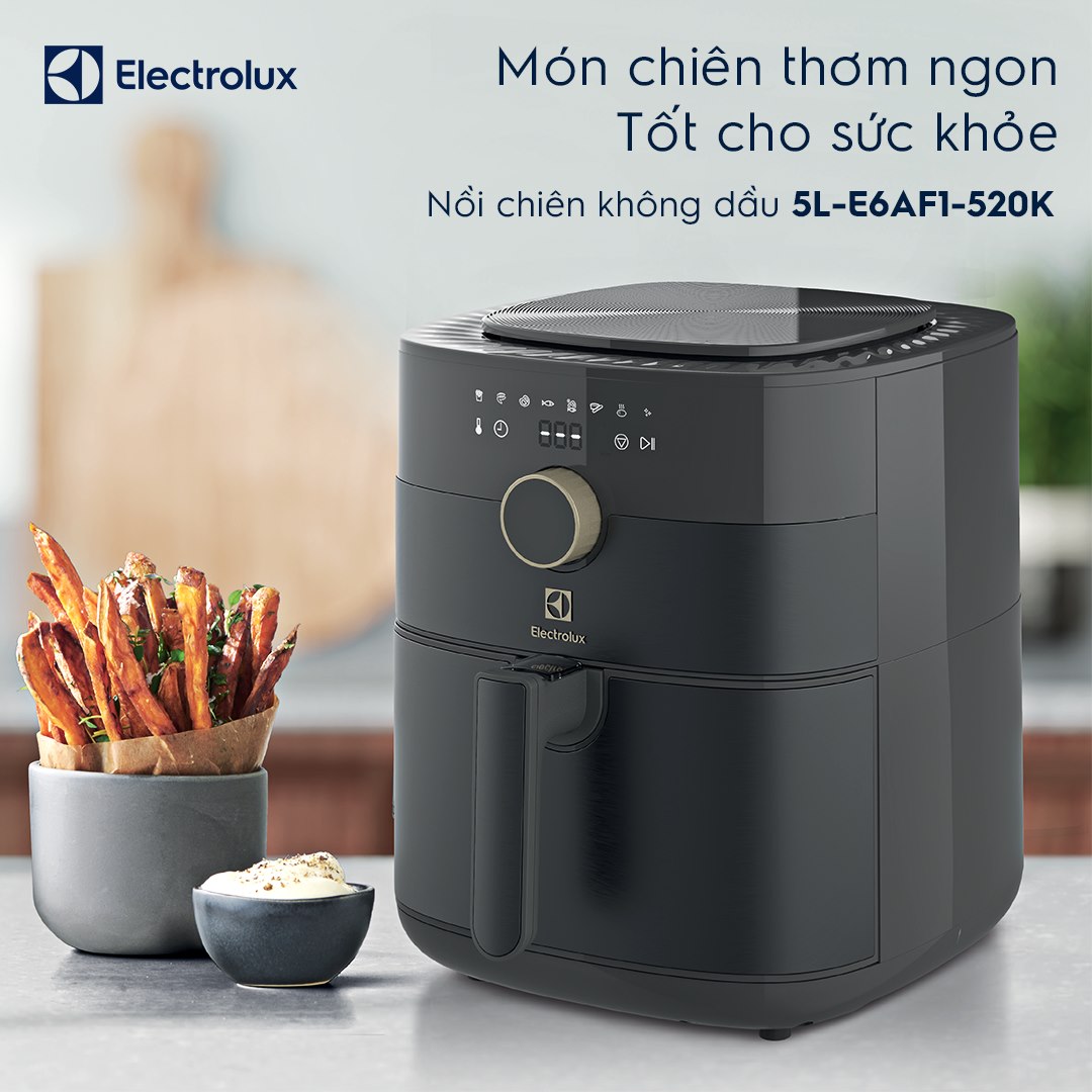 Nồi chiên không dầu electrolux 5.3 lít e6af1-520k