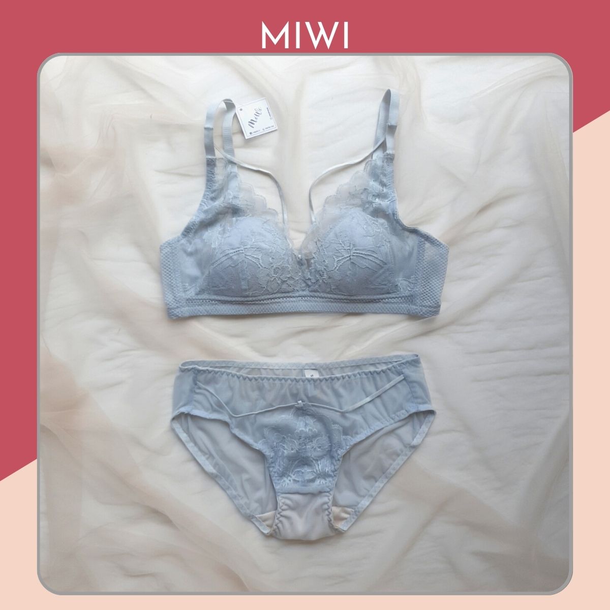 [ẢNH THẬT] Đồ lót sexy nữ ren không gọng đệm mỏng MIWI Set 04
