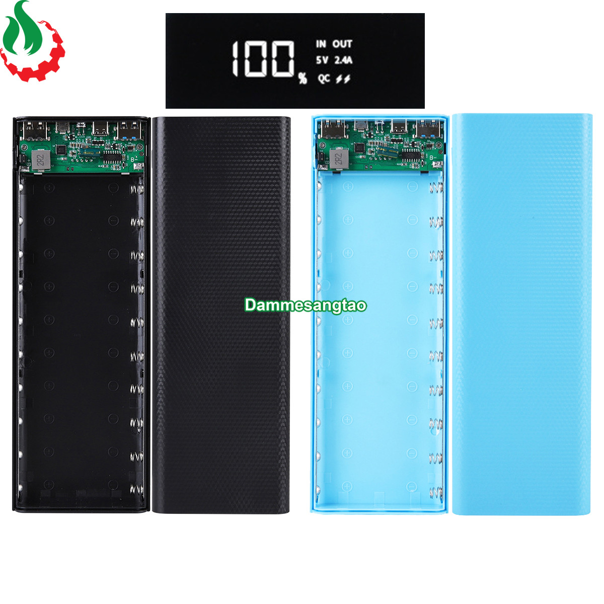 Box sạc dự phòng 10 cell 18650 sạc nhanh qc3.0 22.5w