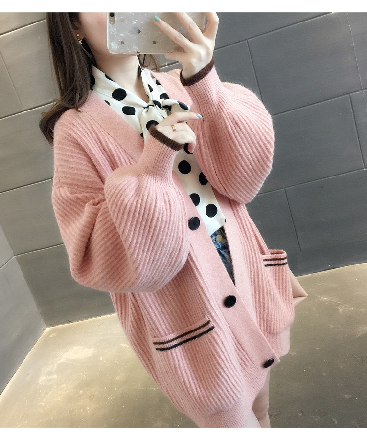 Áo khoác len cardigan nữ dáng dài tay phồng CTP21 mới nhất