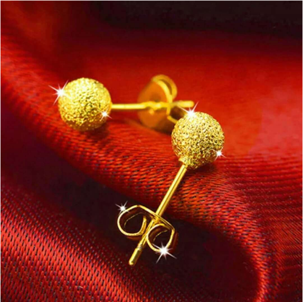 Bông Tai Nữ Mạ Vàng 24k - Hình Qủa Cầu Tròn ...