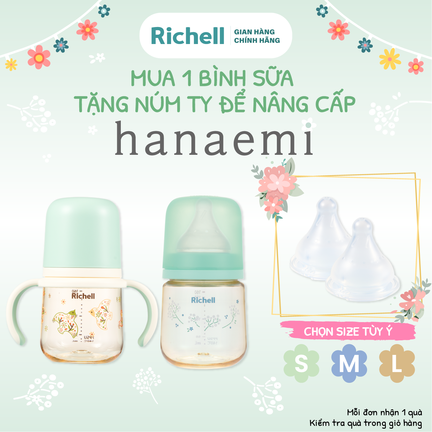 Bình sữa RICHELL Hanaemi Nhật Bản PPSU và Thủy tinh | Baby