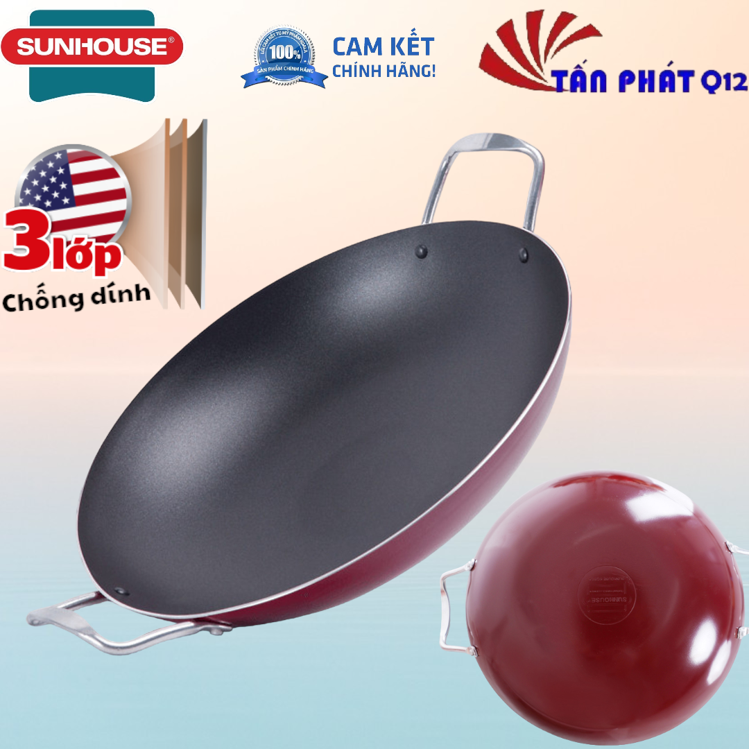 Chảo bầu chống dính sunhouse 20-24-28-30-34 cm