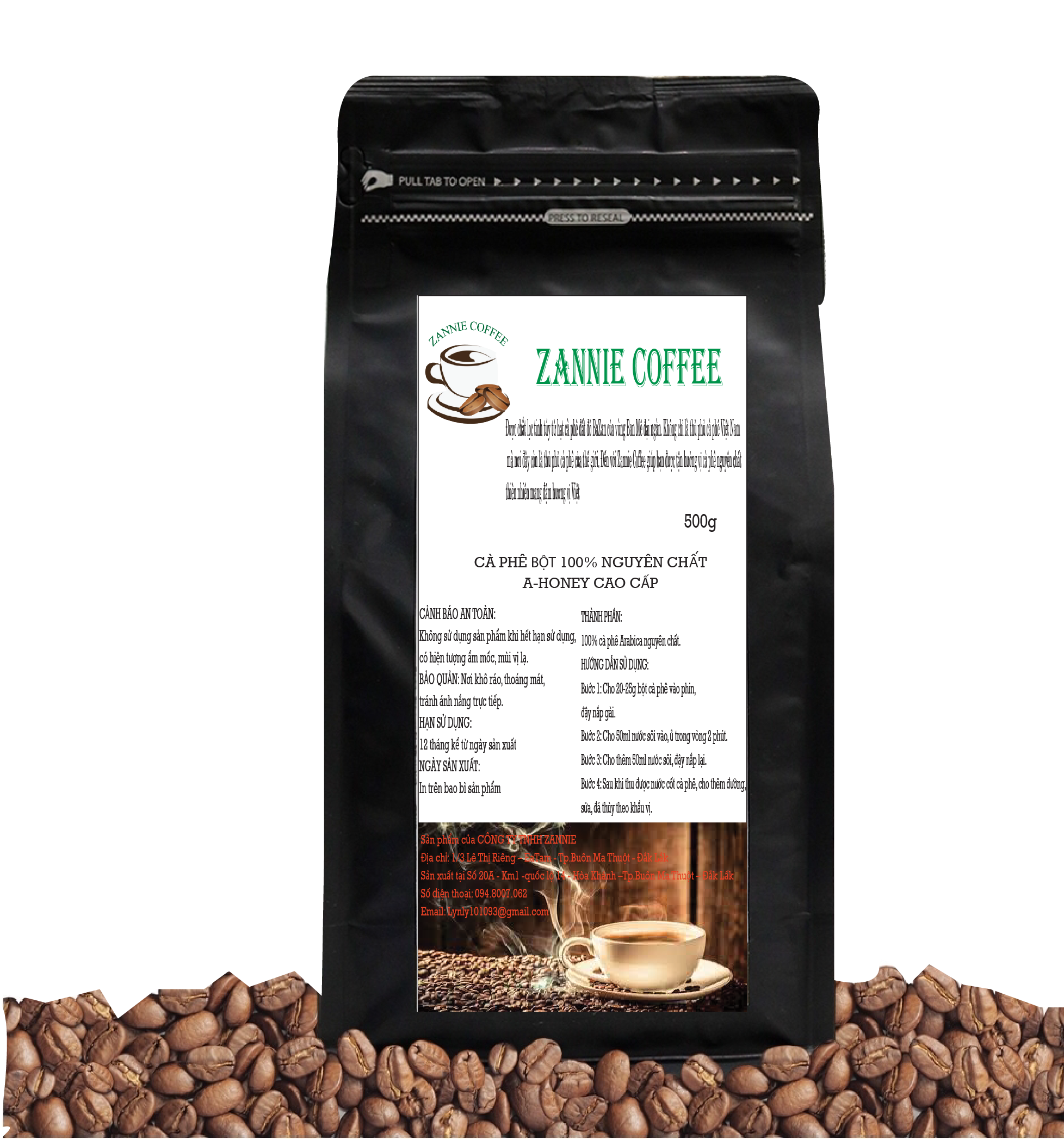 500g cà phê arabica 100% nguyên chất