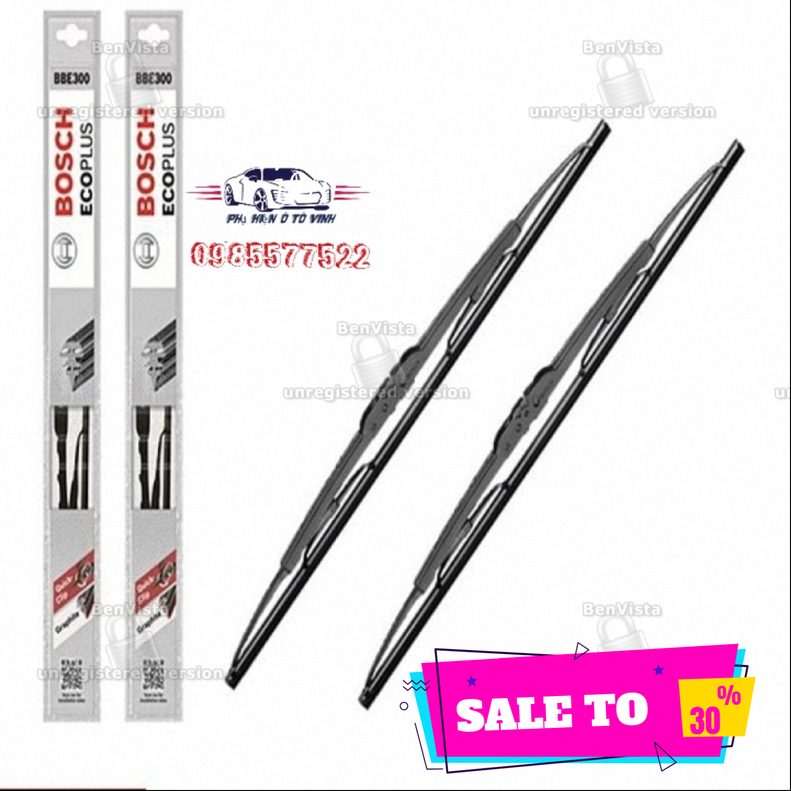 Bộ 2 cây gạt mưa xe Kia Morning - Ecoplus xương sắt