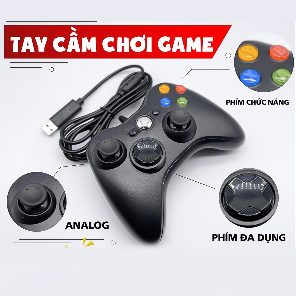 Tay Cầm Chơi Game, Tay Cầm Chơi Game USB For PC 360 Có Dây Chơi Game Chơi Trên Laptop, PC / FO3 / FO4 - Tay Cầm USB for PC 360 Có Dây Chơi Game Tối Ưu Cho PC FO3 FO4 - Tay cầm điện tử cho PC