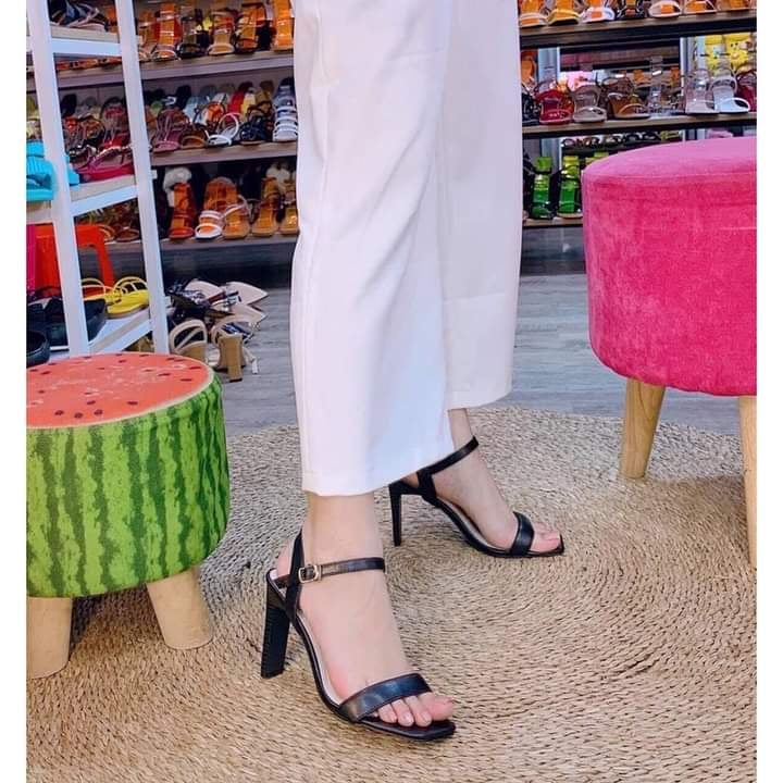 Giày cao gót bản ngang hở gót 9 phân KH