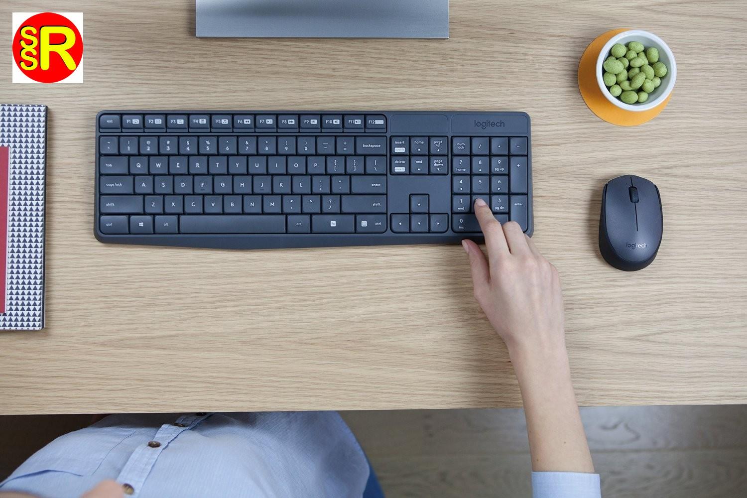 Bộ bàn phím và chuột không dây Logitech Mk235 (Đen)