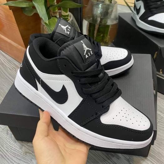 Giày thể thao jordan panda thấp cổ trắng đen, giày jd trắng đen cổ thấp nupin