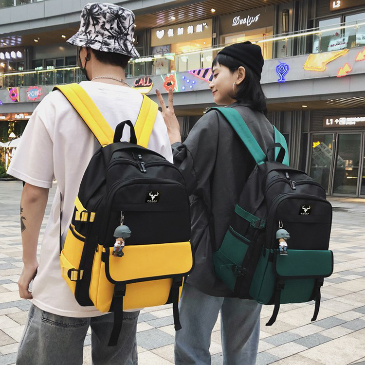 Balo thời trang ulazzang phối màu, balo unisex cá tính hàn quốc praza - bl186
