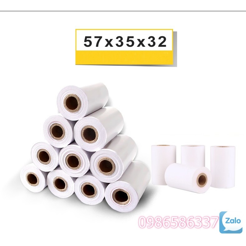 ✴ Giấy in hóa đơn MINI K58 giấy in bill giấy in nhiệt K58 cuộn giấy in K58 chất lượng in bền nét không độc hại iZamo