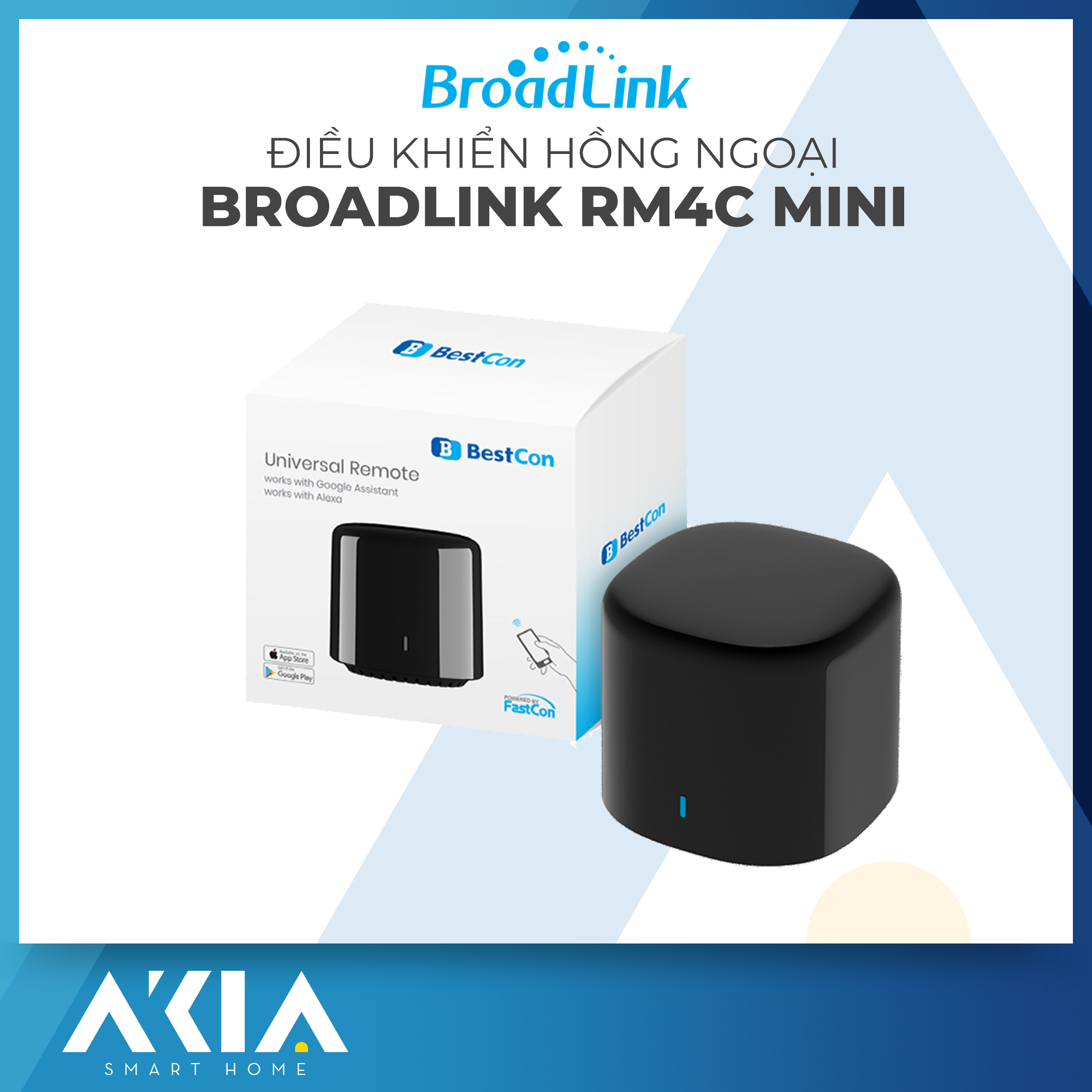 Broadlink RM4C Mini - Điều Khiển Hồng Ngoại Broadlink RM4C MINI, điều khiển giọng nói, hẹn giờ bật tắt máy lạnh