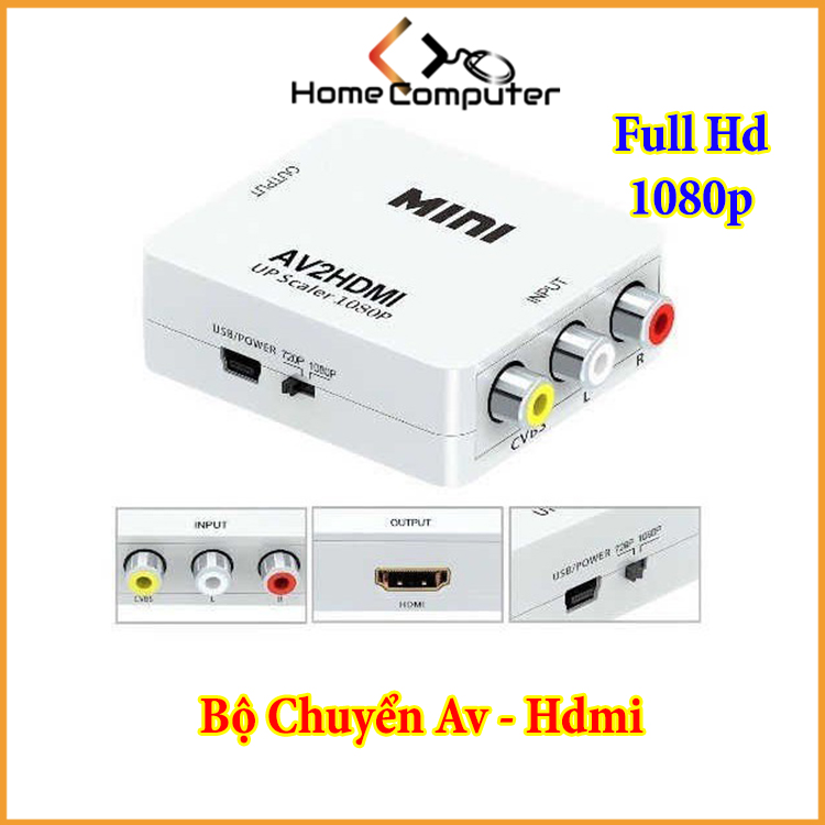 Bộ chuyển AV sang HDMI, chuyển từ cổng av ra cổng hdmi bảo hành 6 tháng