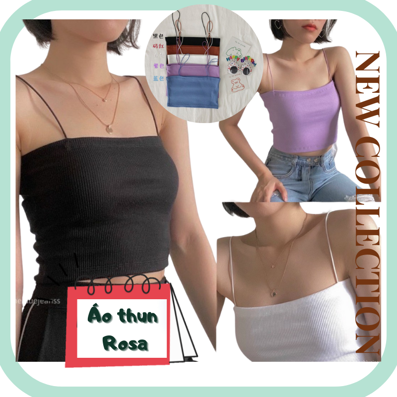Áo 2 dây bún thun gân - aothunnmnu rosa aa-0001