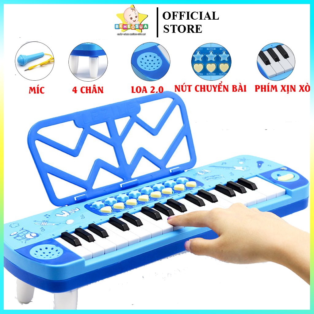 Đàn piano cho bé kèm míc có hộp làm quà tặng xịn xò cho bé