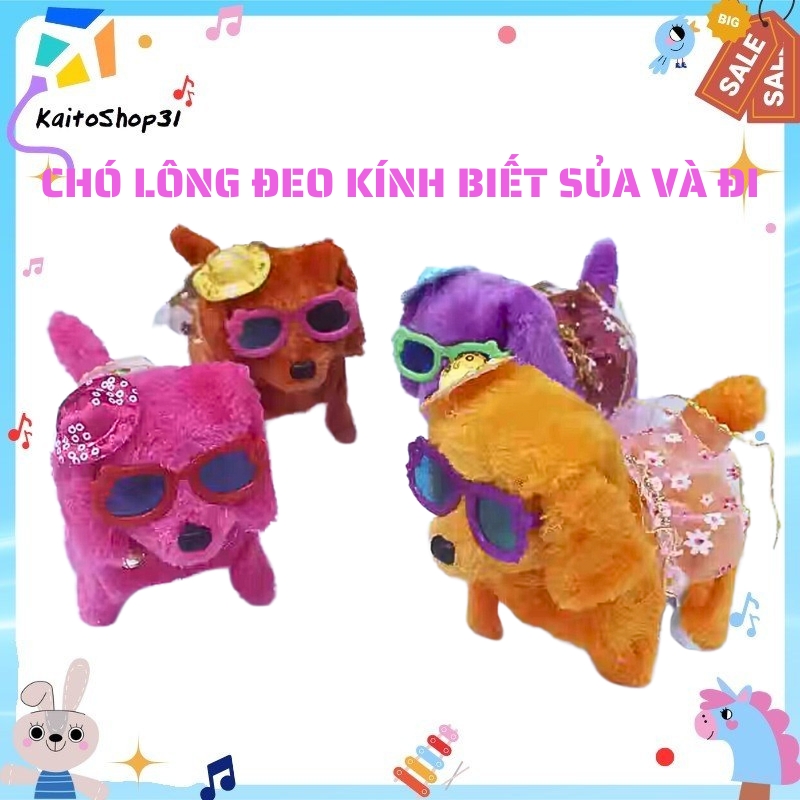 Đồ chơi Chó bông biết đi biết kêu đồ chơi dễ thương cute chạy pin cho bé trai bé gái