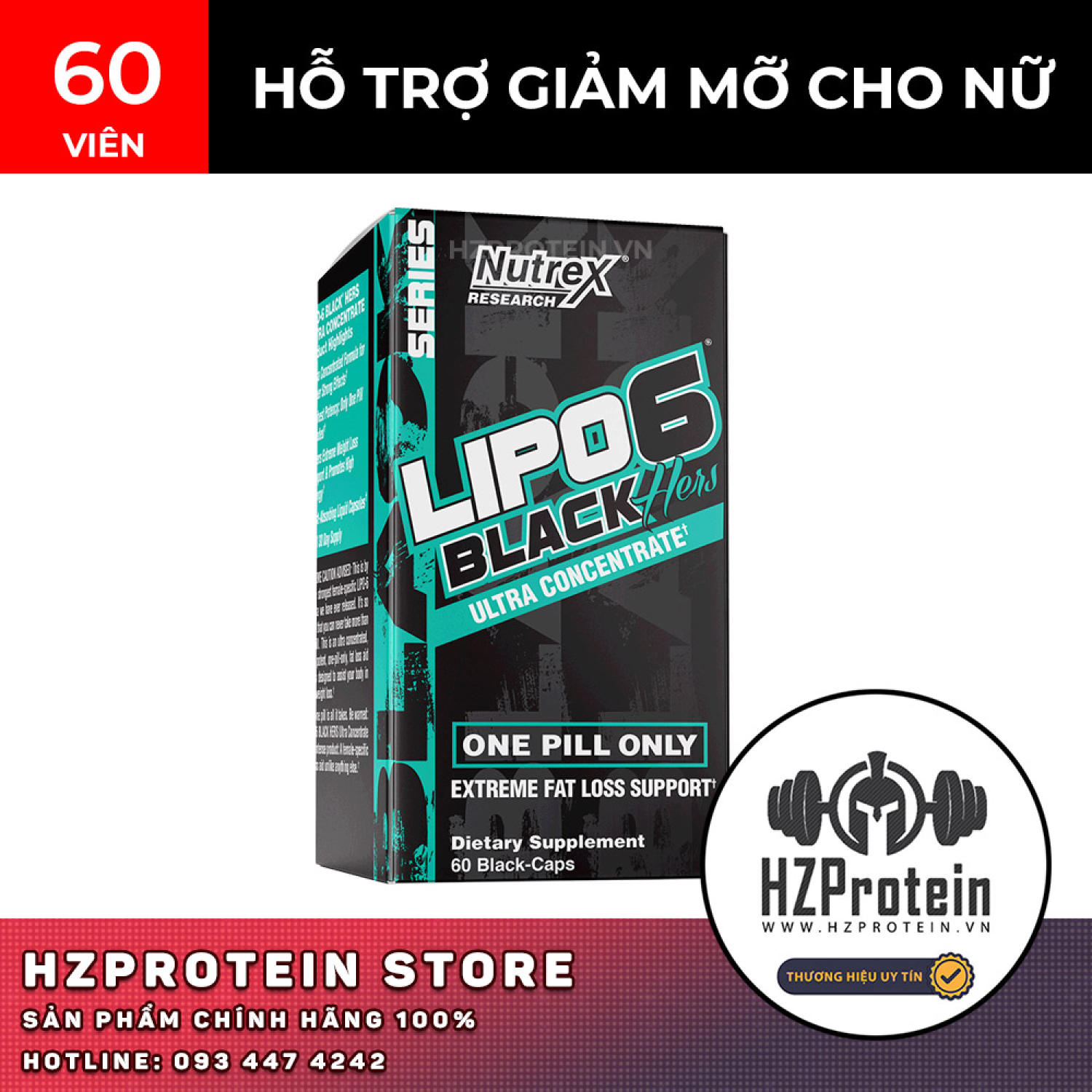 [FreeShip] Nutrex Lipo 6 Black Her, Hỗ Trợ Giảm Mỡ Hiệu Quả, Giảm Cân Cấp Tốc, Đốt Mỡ Bụng Nhanh Dành Cho Nữ, 60 viên