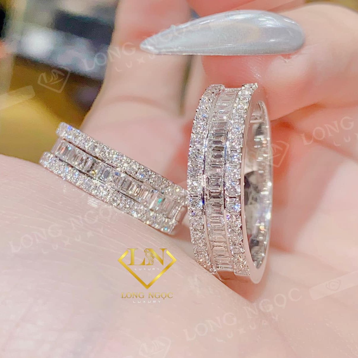 Nhẫn nữ đẹp, nhẫn nữ vàng trắng, nhẫn bạc Ý xi kim, nhẫn đá phale cao cấp, nhẫn kim cương sang trọng, nhẫn vàng non 24k, nhẫn vàng cưới, nhẫn đá phong thủy, nhẫn thời trang nữ - Trang sức GADO NM5504 CAM KẾT KHÔNG ĐEN