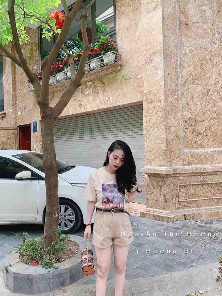 Set bộ áo thun quần sọc nữ