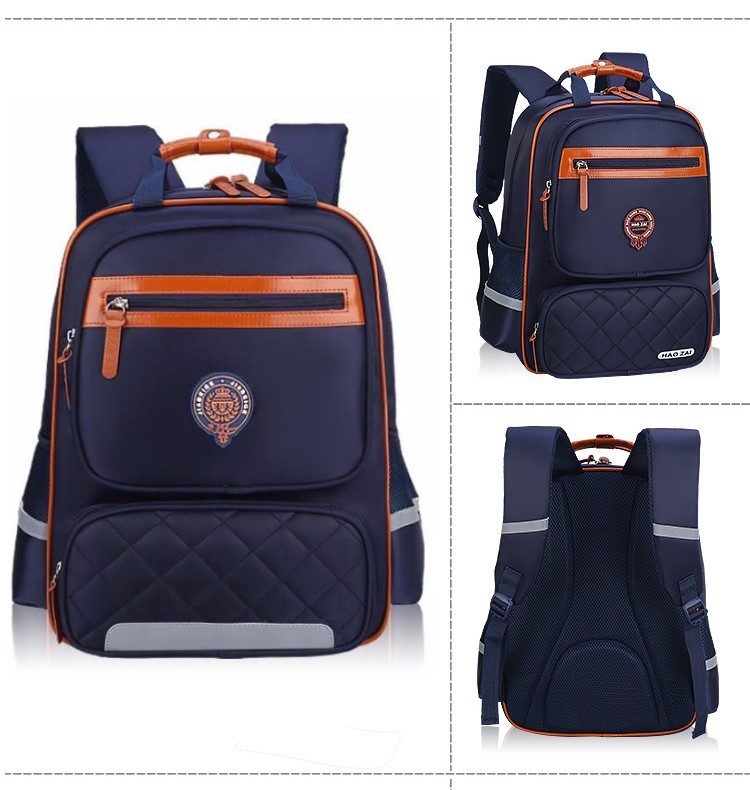 Ba lô học sinh cao cấp chống nước chống gù lưng cho bé trai - Màu xanh (42cmx32cm)