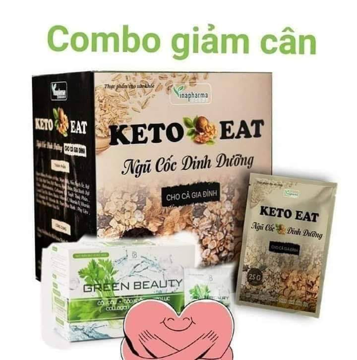 Combo Giá gốc Siêu giảm cân Cần tây Green Beauty kết hợp Ngũ cốc Keto eat, eo thon dáng gọn, hàng chính hãng