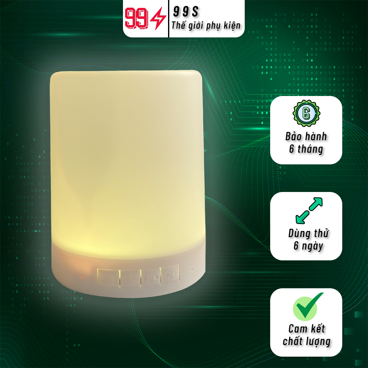 Loa bluetooth kết hợp đèn ngủ để bàn, cảm ứng đổi màu theo nhạc KC