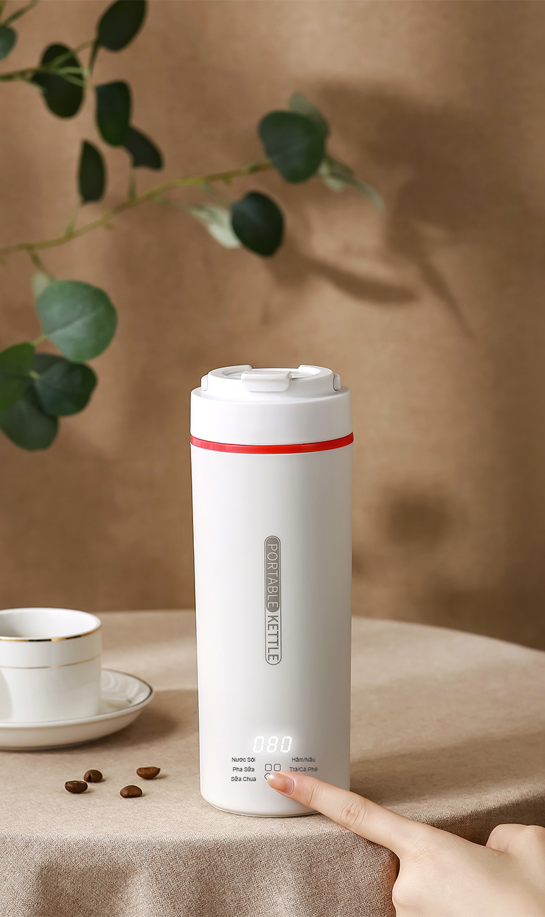 Bình đun nước siêu tốc đa năng inox 316 cao cấp 500ml có hiển thị nhiệt độ-Tiếng Việt