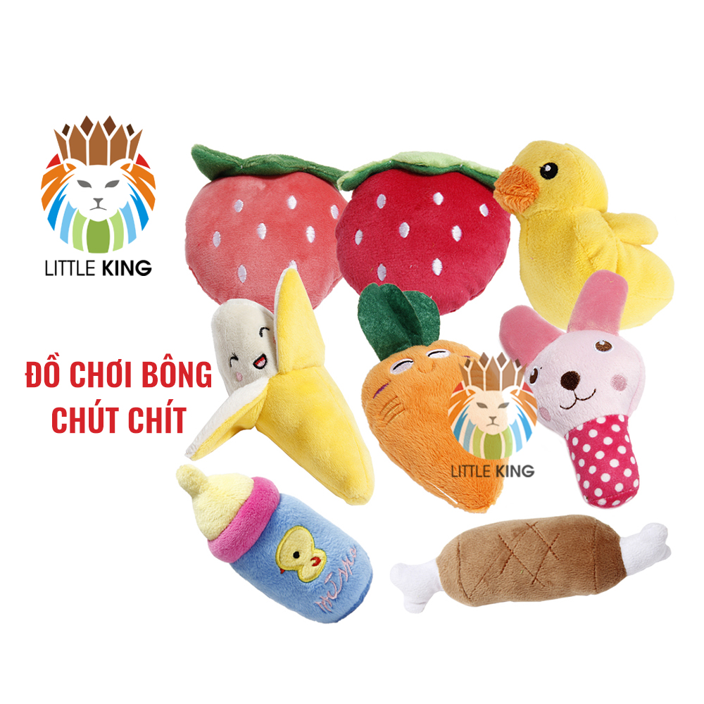 Đồ chơi cho chó mèo bằng bông phát ra âm thanh chút chít giúp giảm stress cho thú cưng Little King pet shop