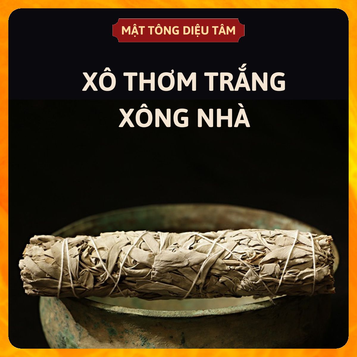 White sage - xô thơm trắng thanh tẩy cơ bản size 4icnh - thảo mộc xông nhà tẩy uế