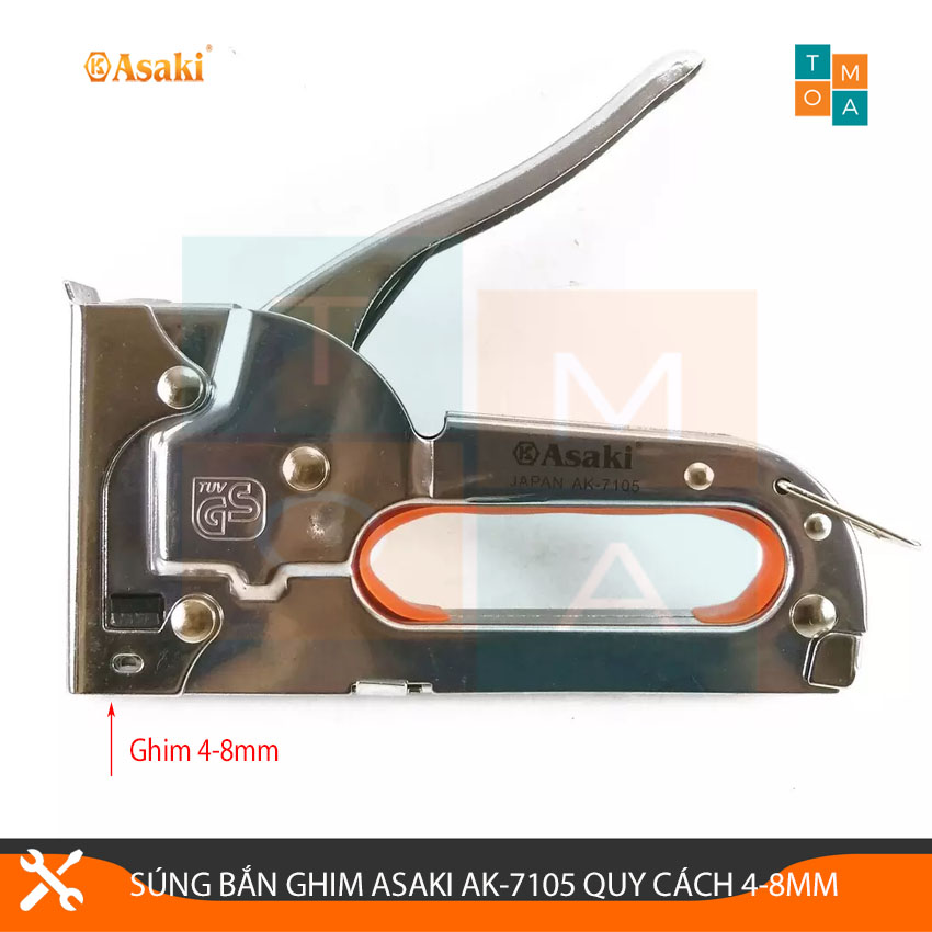 Súng bắn ghim - Kìm bấm ghim Asaki AK-7105 cầm tay đa năng, tiện dụng, ghim cực mạnh