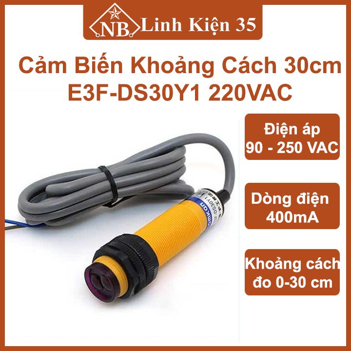 Cảm biến khoảng cách 30cm e3f-ds30y1 220vac