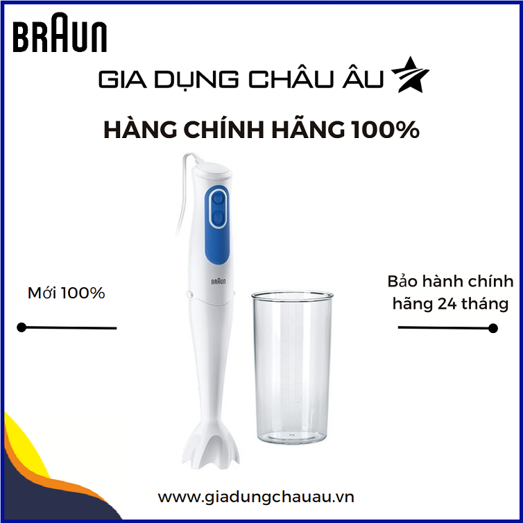 [CHÍNH HÃNG][HCM]Máy xay cầm tay Braun MQ3000 Smoothie (đầu nhựa) - 700W - Bảo hành 1 đổi 1 trong vòng 24 tháng - Model có chức năng tương đương như MQ5000 MQ5200 nhưng công suất nhỏ hơn điều chỉnh 2 mức độ sản xuất Châu Âu