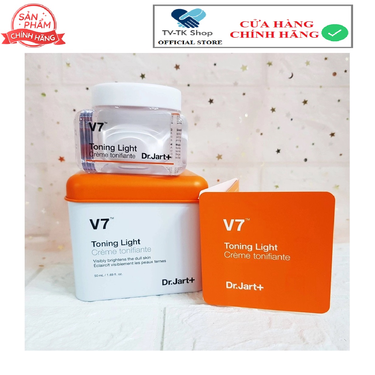 Kem Dưỡng Trắng Tái Tạo Da V7 Toning Light Dr.Jart+ 50ml Hàn Quốc - Mẫu mới