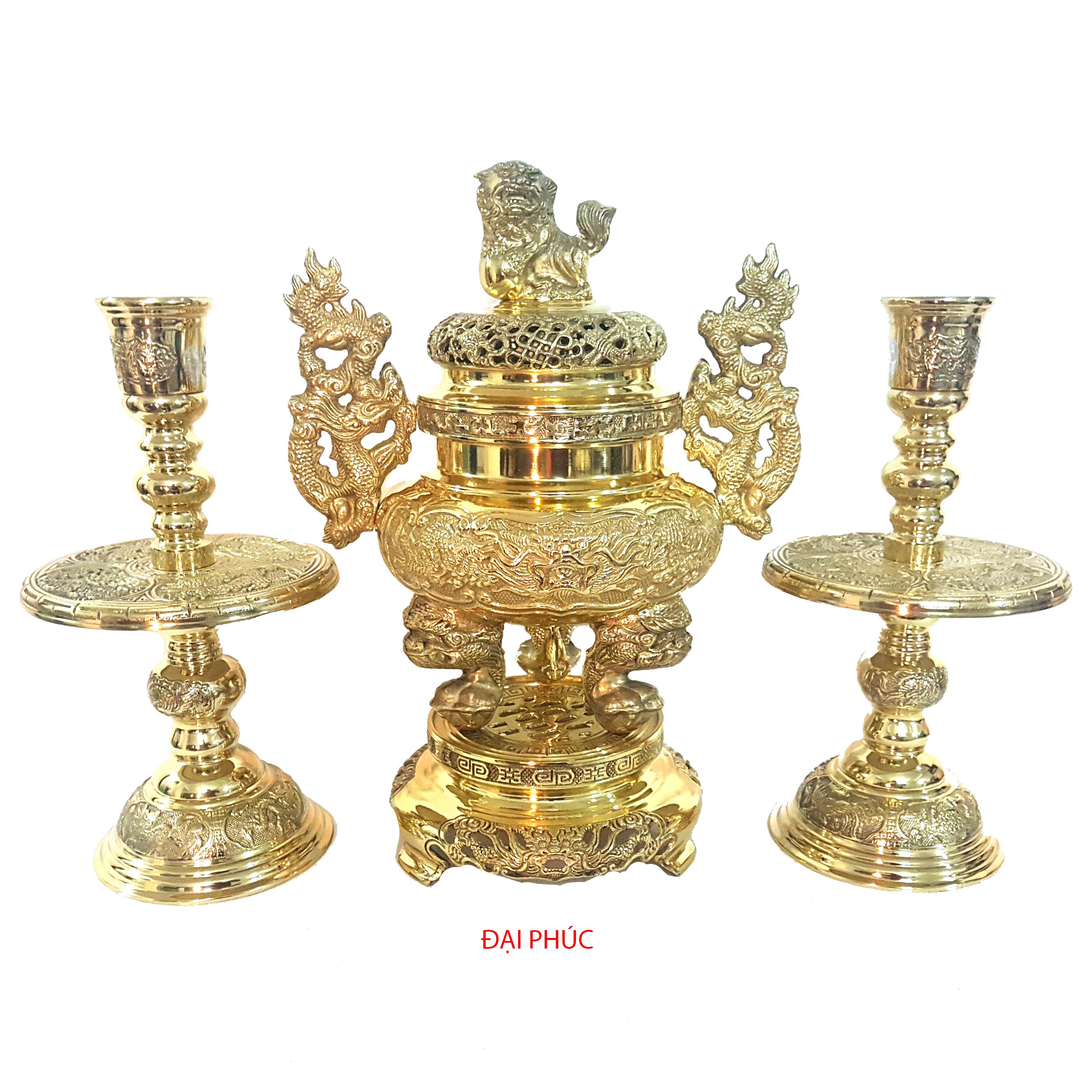 Bộ Tam sự Đức Thúy số 2 đỉnh tròn cao 40 cm